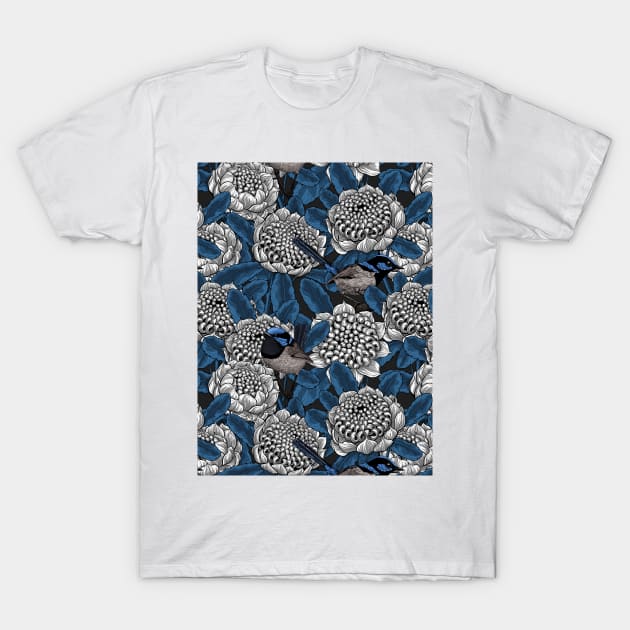 White waratah and fairy wrens T-Shirt by katerinamk